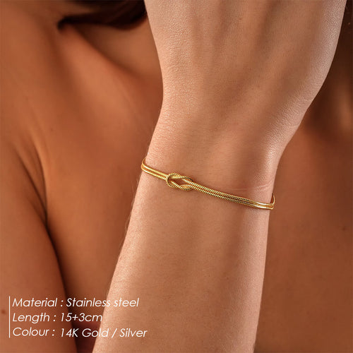 Geometric Knotted Snake Bone Bracelet
