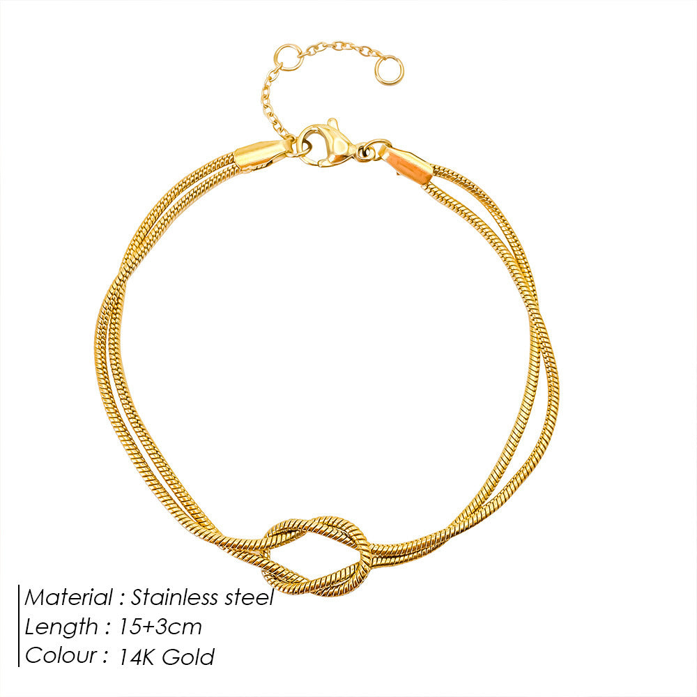 Geometric Knotted Snake Bone Bracelet